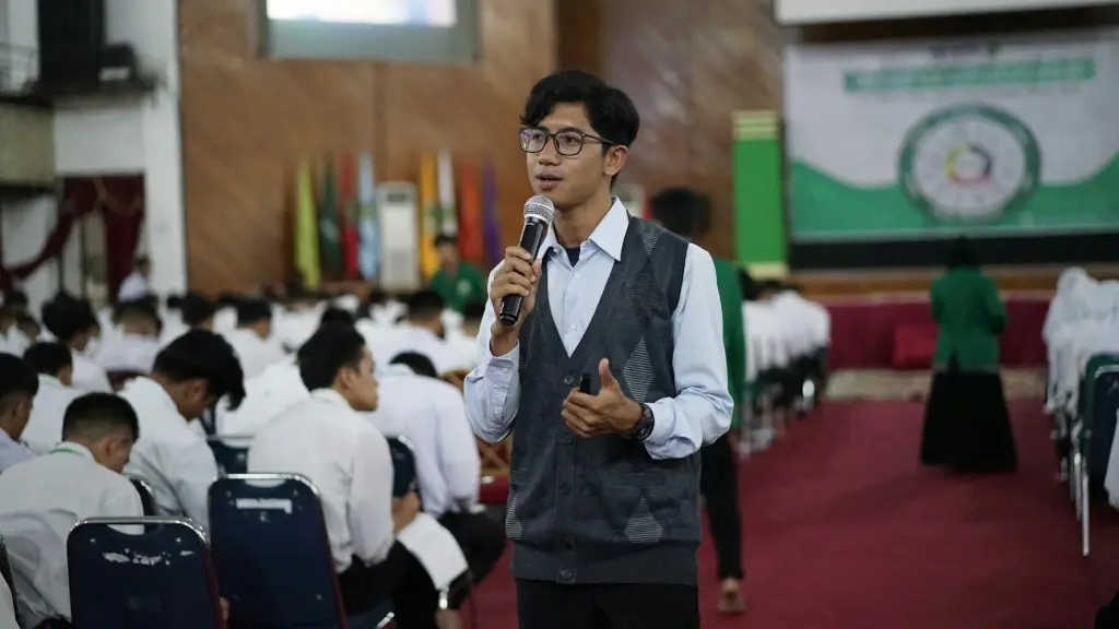 a man holding a microphone
